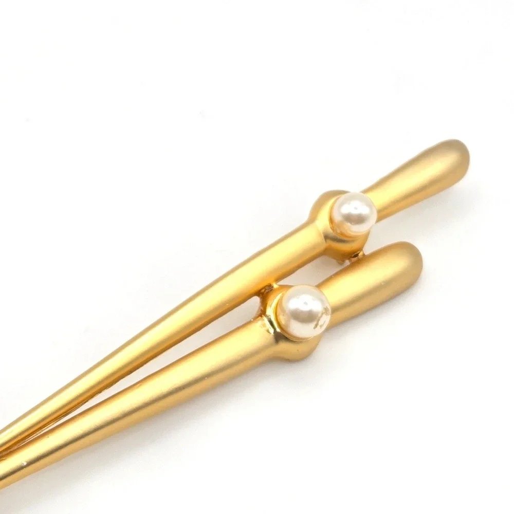 Gold Tone Pearl Accent‎ Brooch